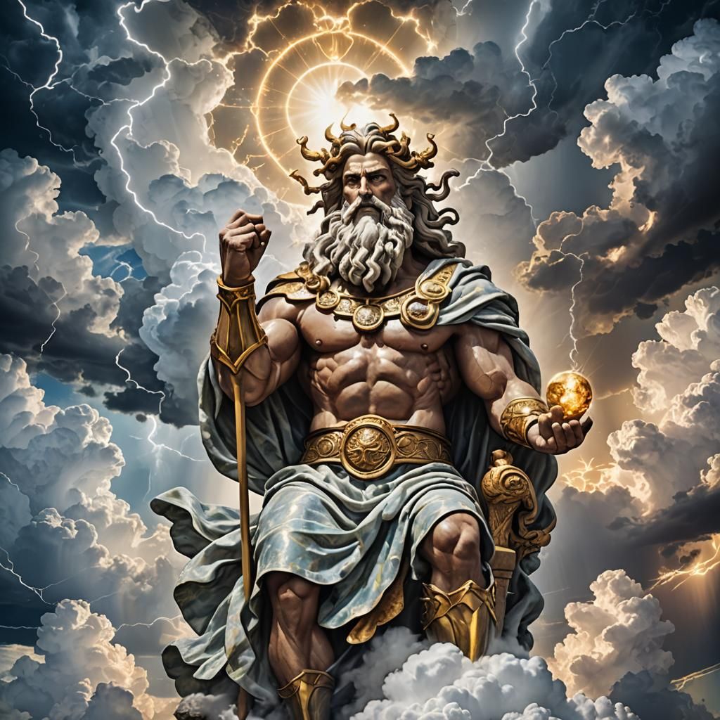 Zeus Creates Cloud Storm Tarot Card