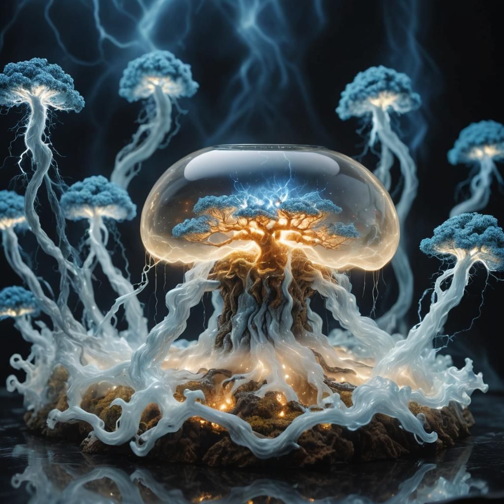 Electric Bonsai Tree with Plasma Aura