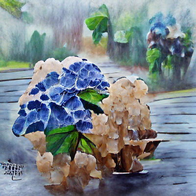 Dried Hydrangea Flower Close-Up