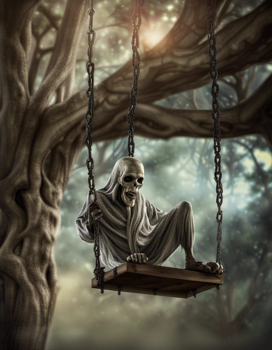 Ethereal Ghost on a Swing in HDR