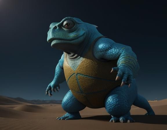 Bullywug Casting Spell in Desert, 3D Game Cinematic