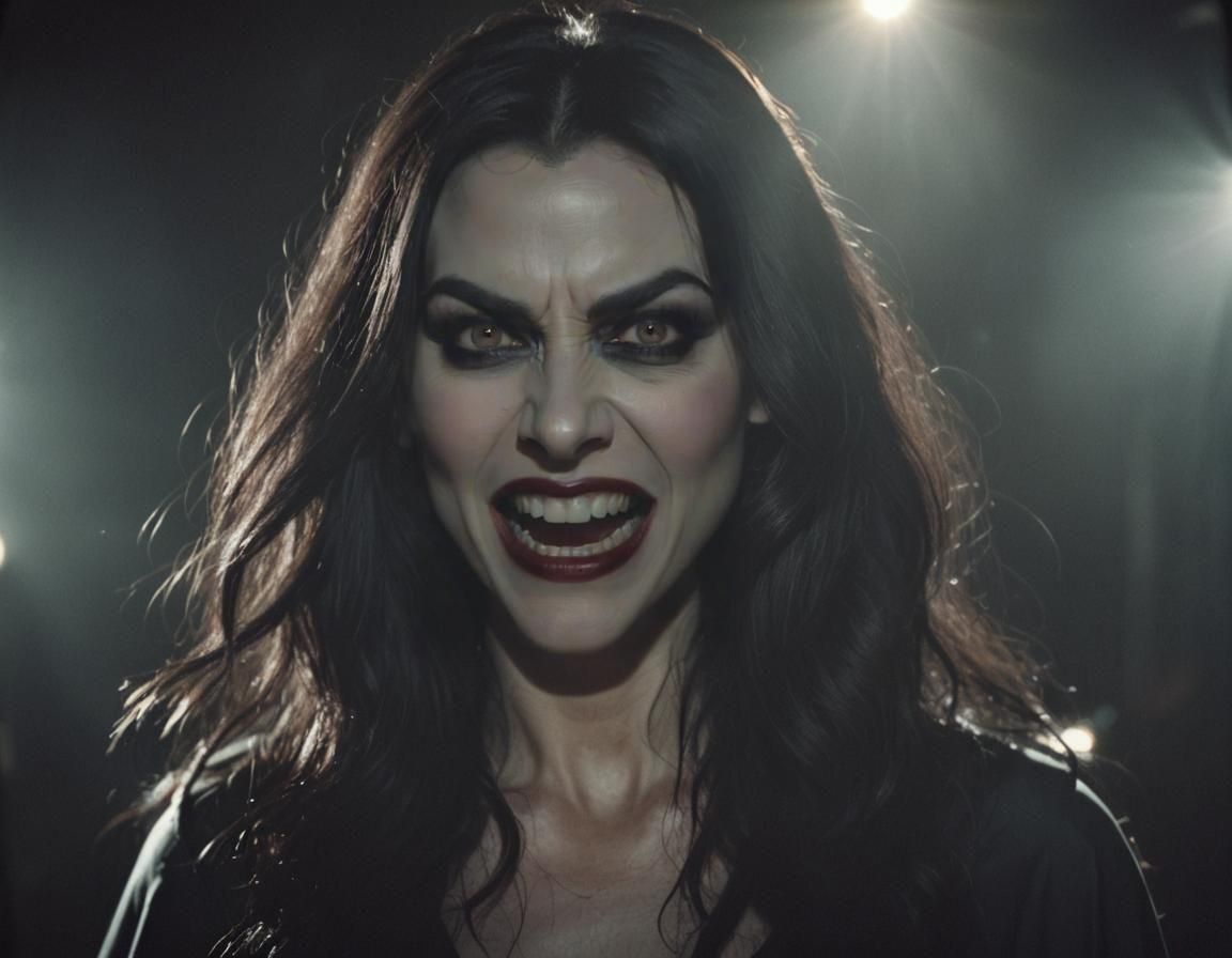 Fierce Vampire Grin in Cinematic Film Still