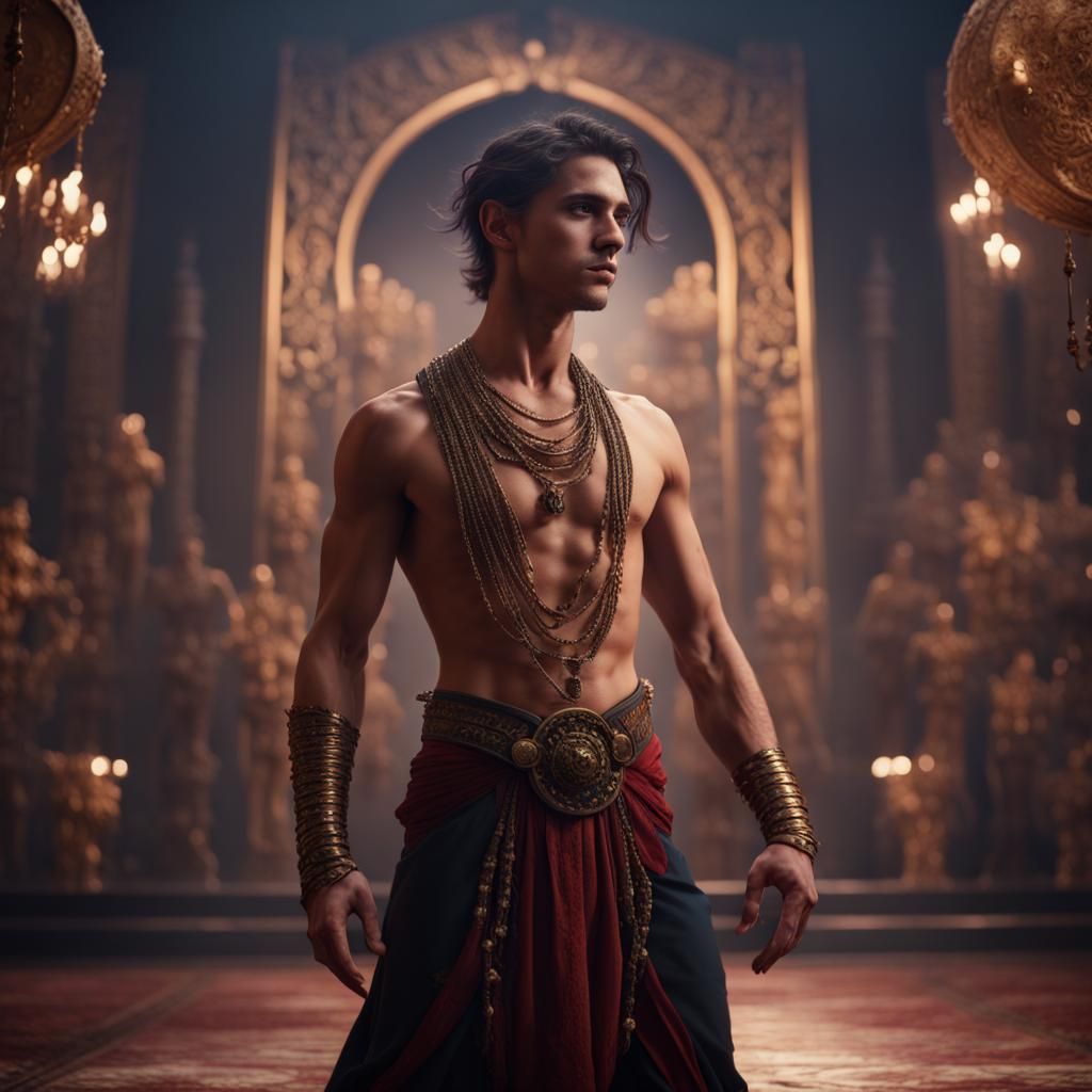 Male Dancer as Salome: Detailed Matte Painting