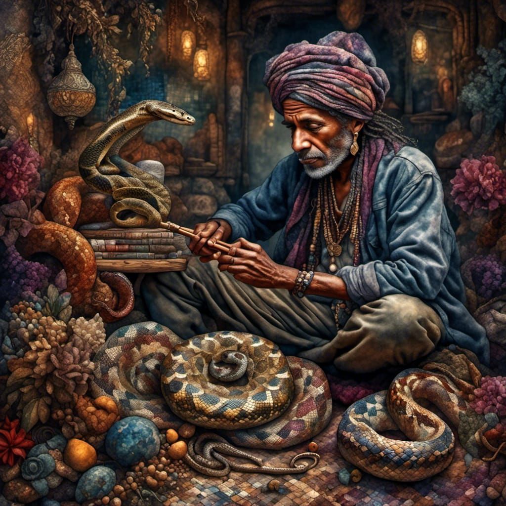 Indian Fakir Hypnotizing Python Snake