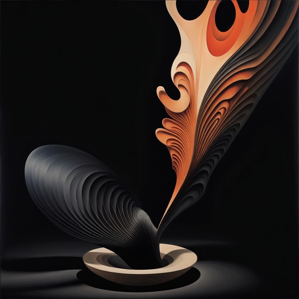 Abstract Black Op Art Monochromatic Masterpiece