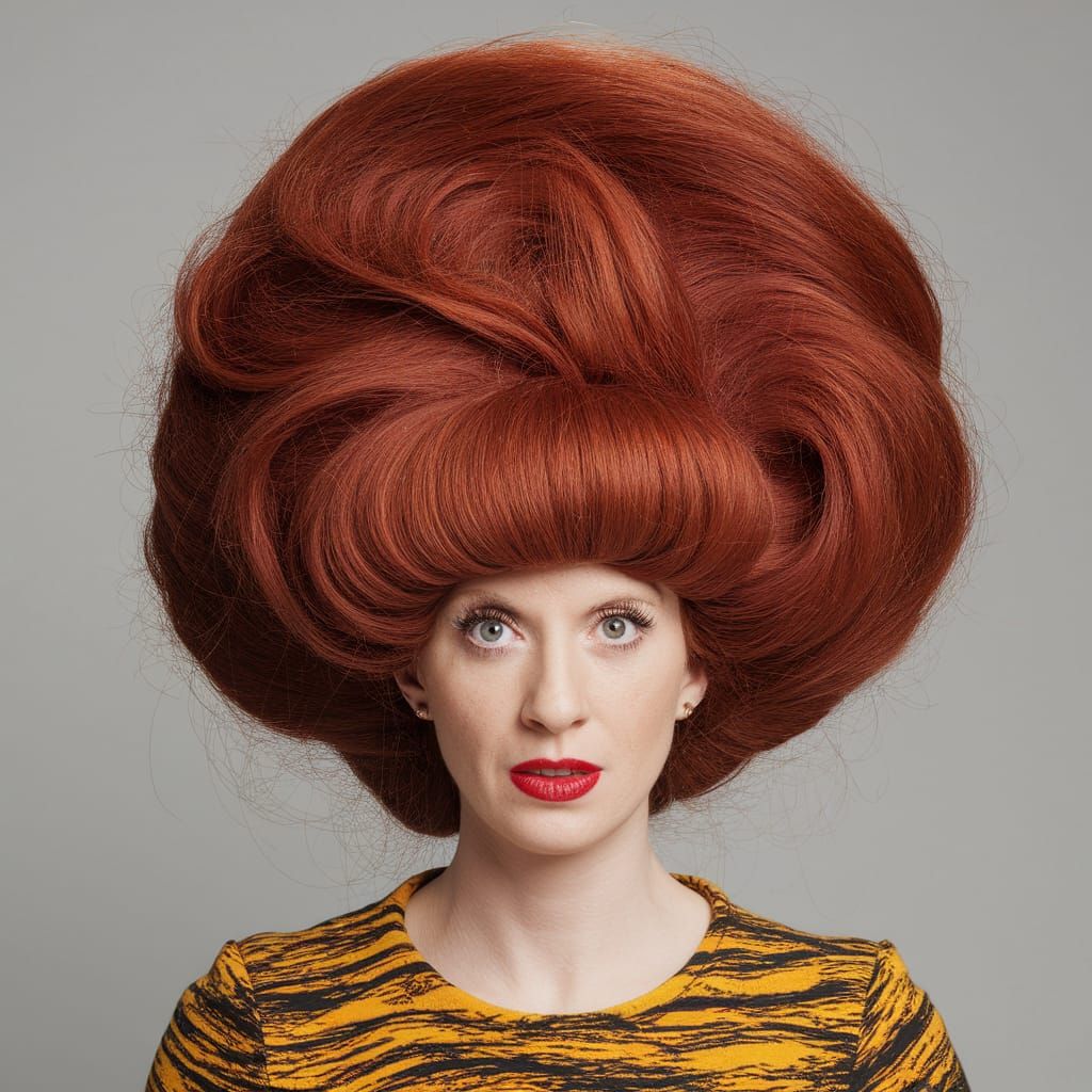Extravagant Red Beehive Hairstyle