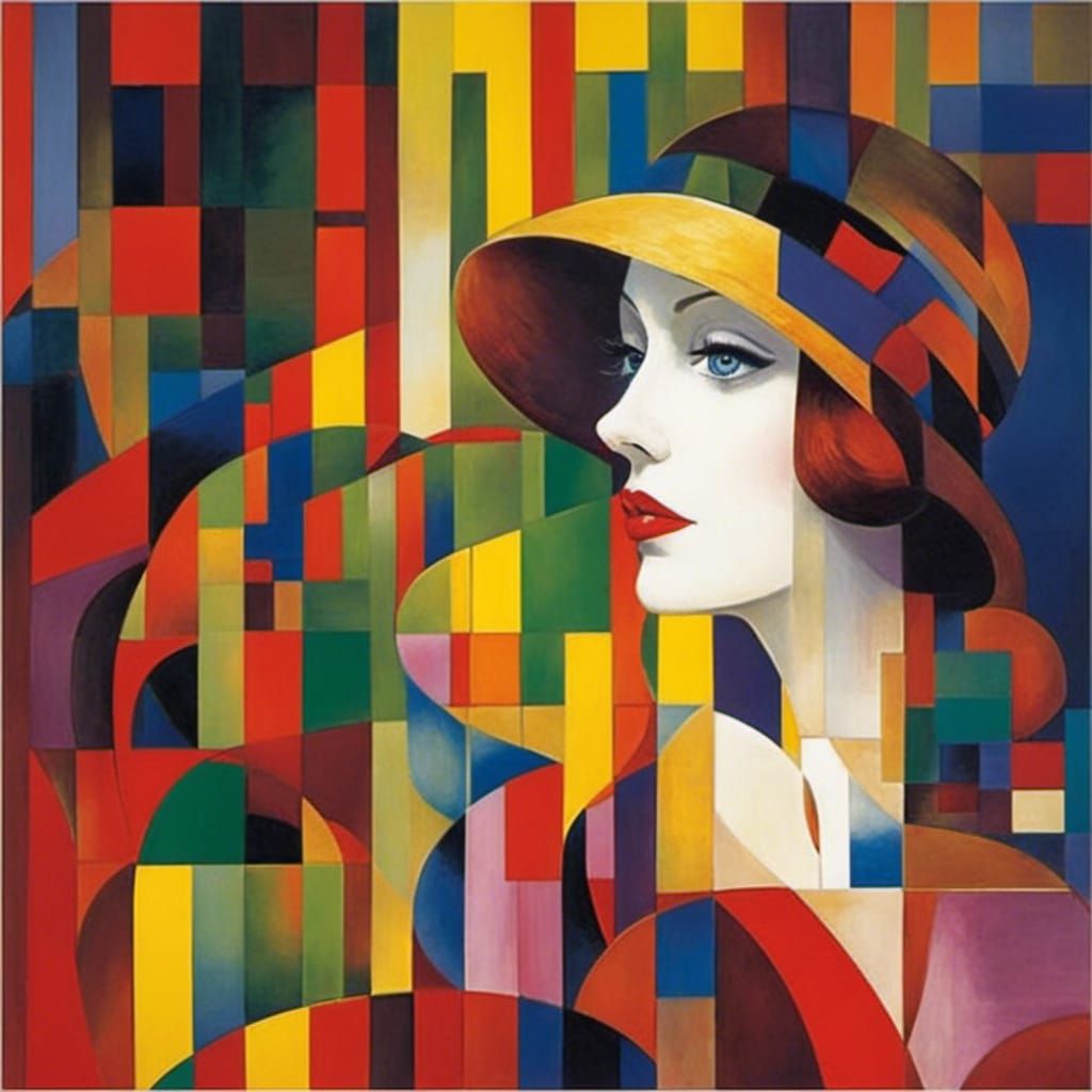 Pensive Woman: Abstract Expressionist Study of Loneliness