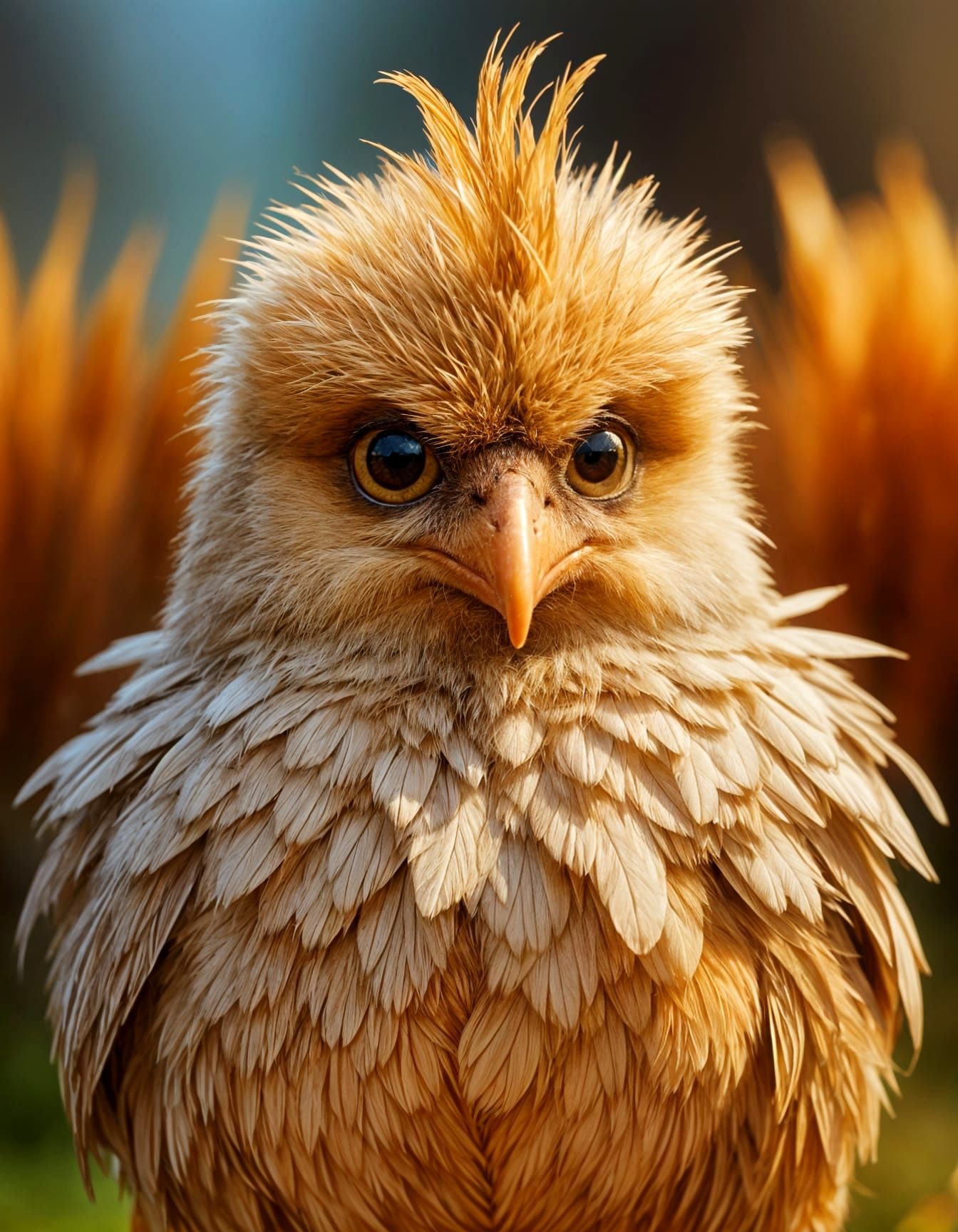 Humorous Grumpy Chick Illustration