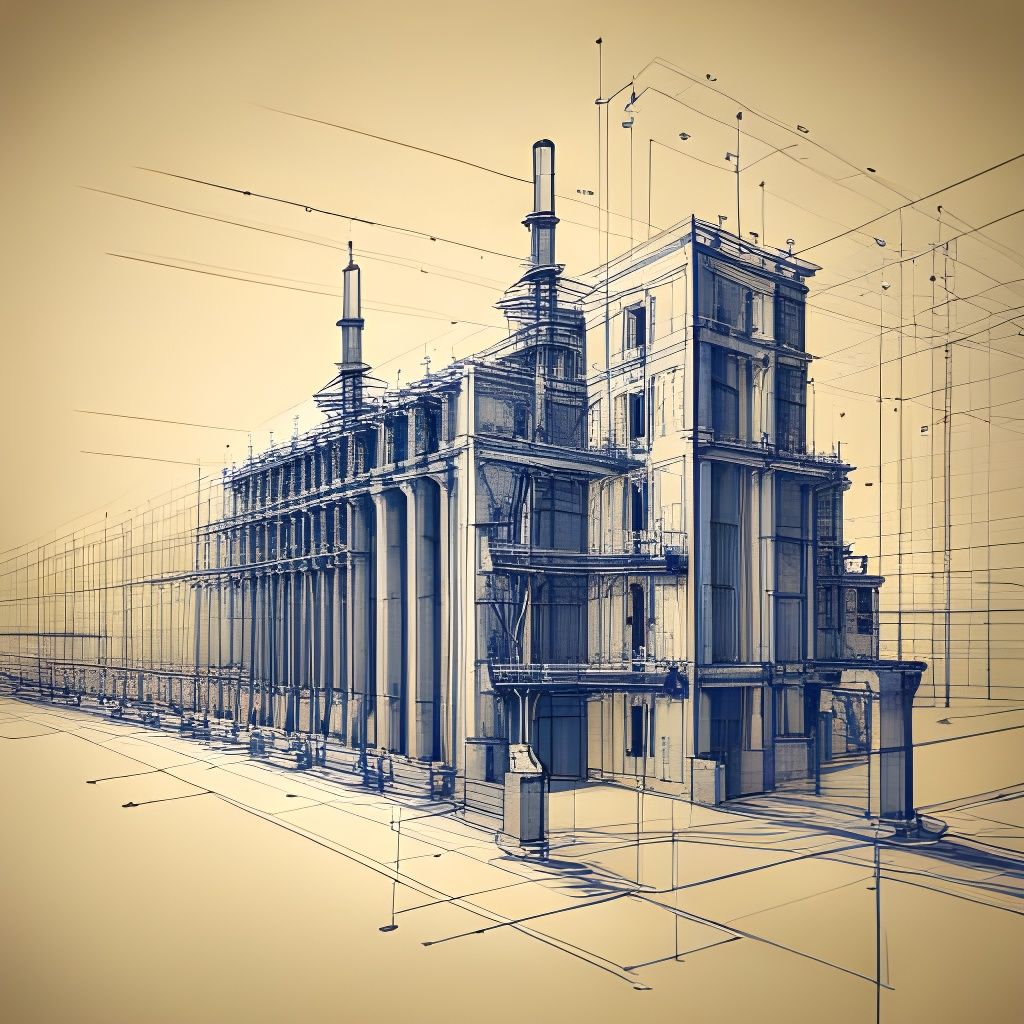 Solar Power Plant Blueprint in Da Vinci Style