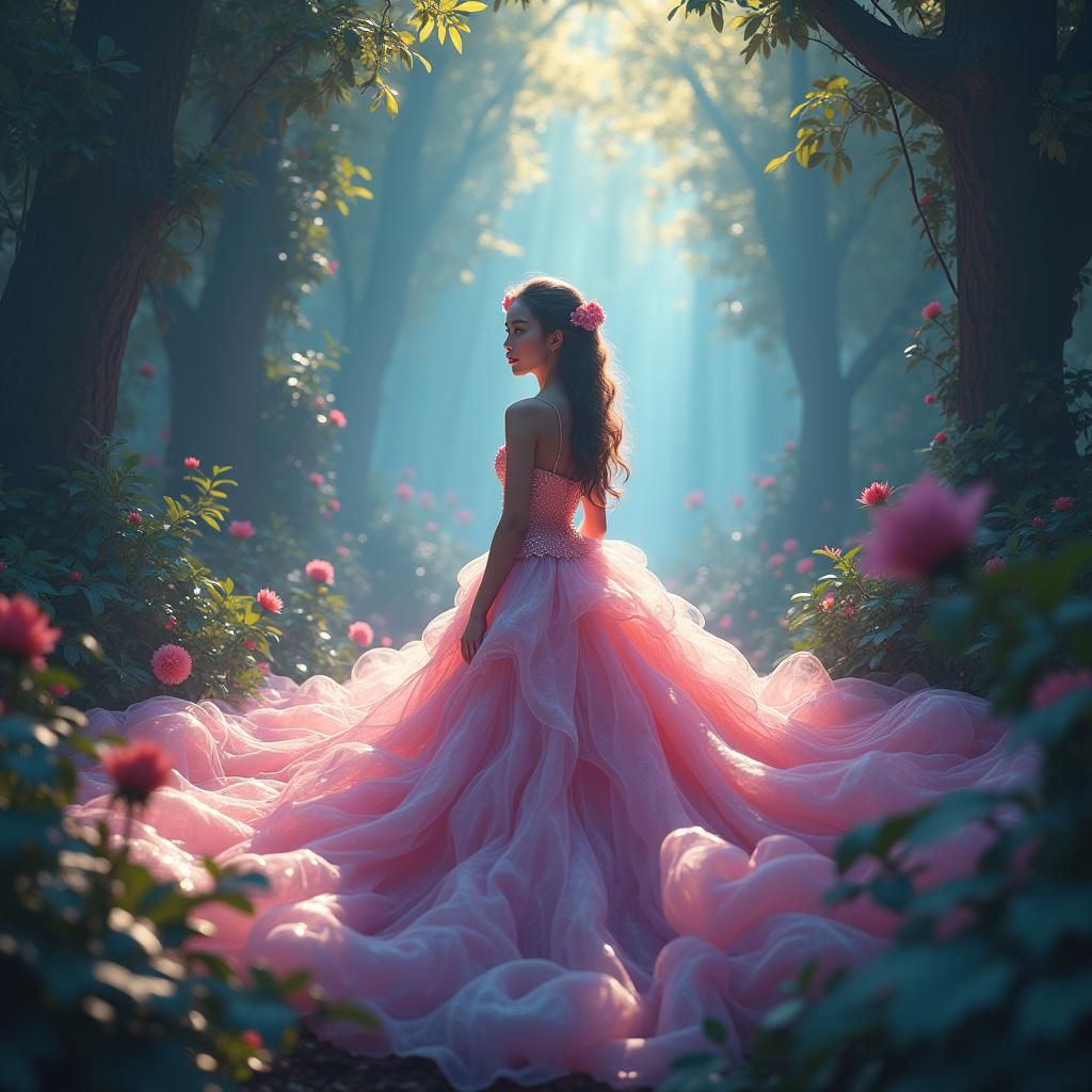 Girl in Forest: Impressionist, Textural, and Dreamy