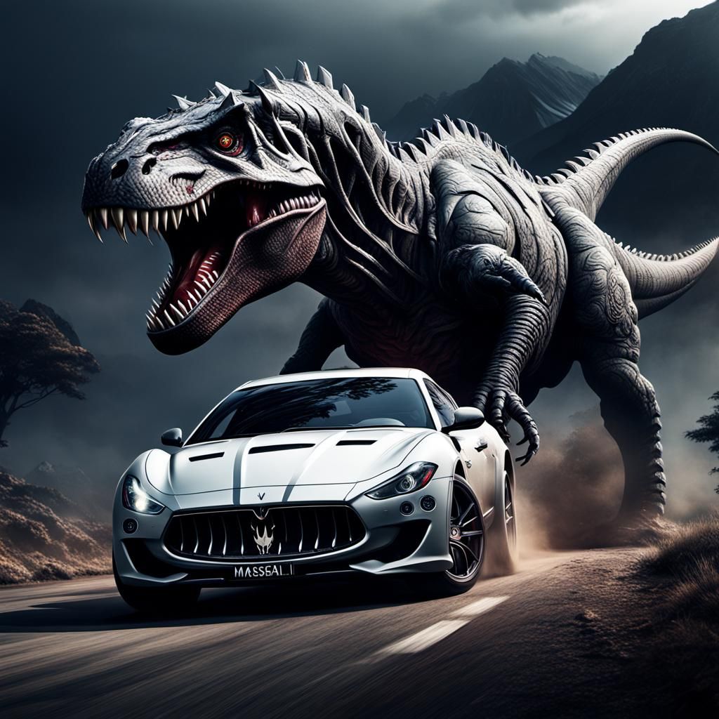 Maserati T-Rex Monster Car: Digital Matte Painting