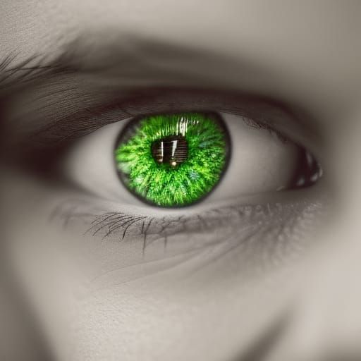 Green-Eyed Girl: Hyperrealistic Cinematic Portrait