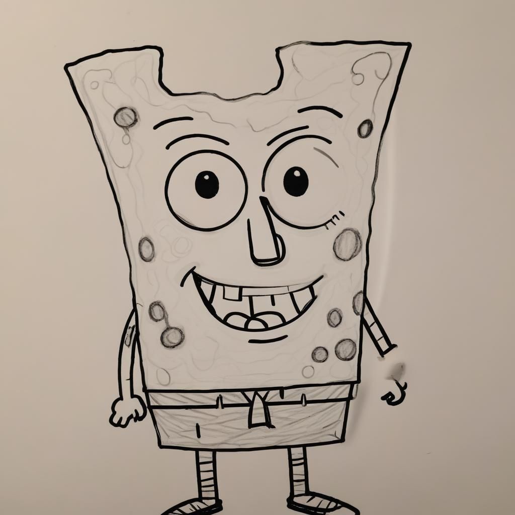 Childlike Drawing of DoodleBob