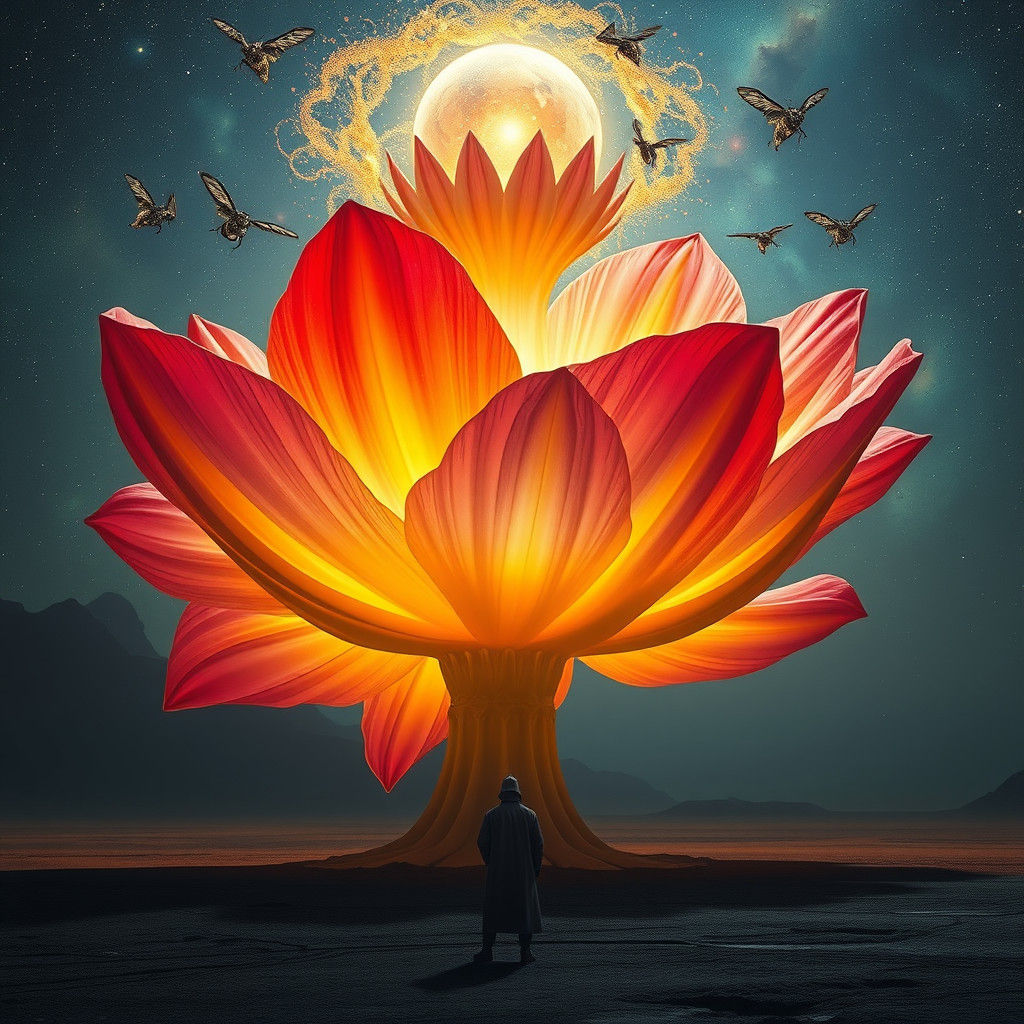 Luminous Bloom in Alien Landscape