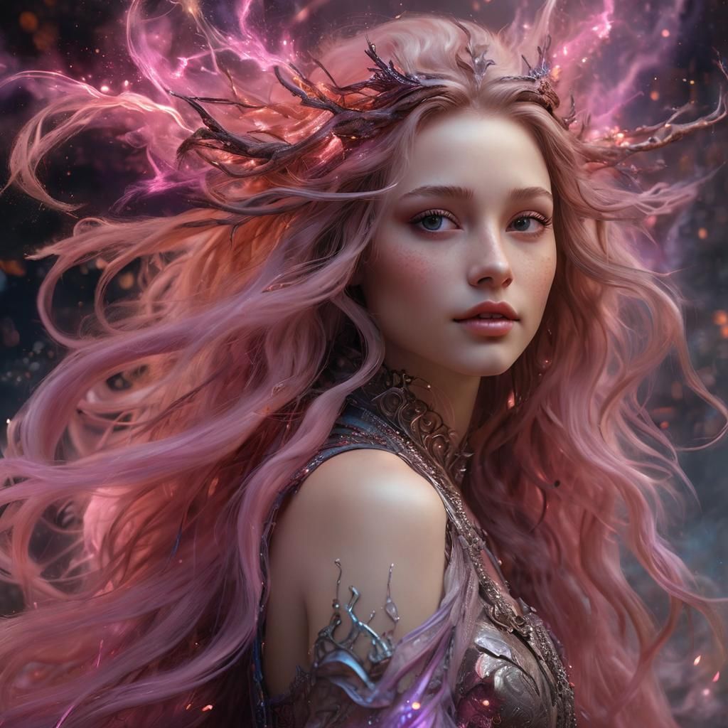 Glowing Goddess Portrait in Surreal Photorealistic Style