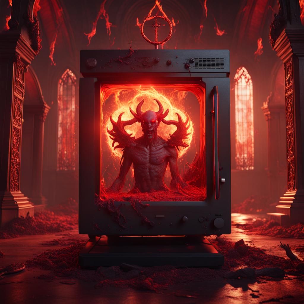 Demonic Microwave Performing a Satanic Ritual