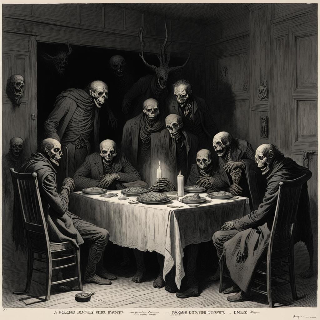 Macabre Dinner in Gothic Horror Style