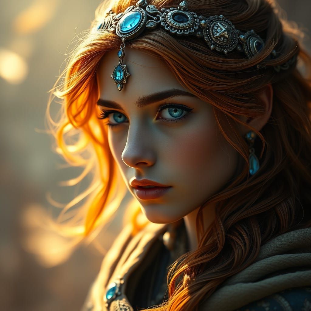 Serene Fantasy Goddess with Rich Heritage