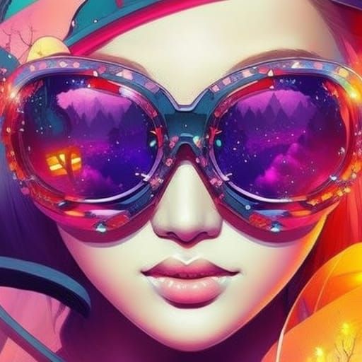 glasses violet anime