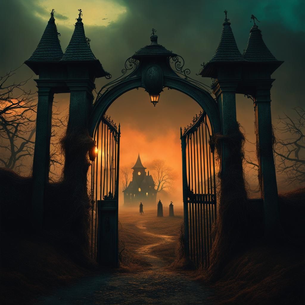 Ghouls Guard a Haunted Village Gate