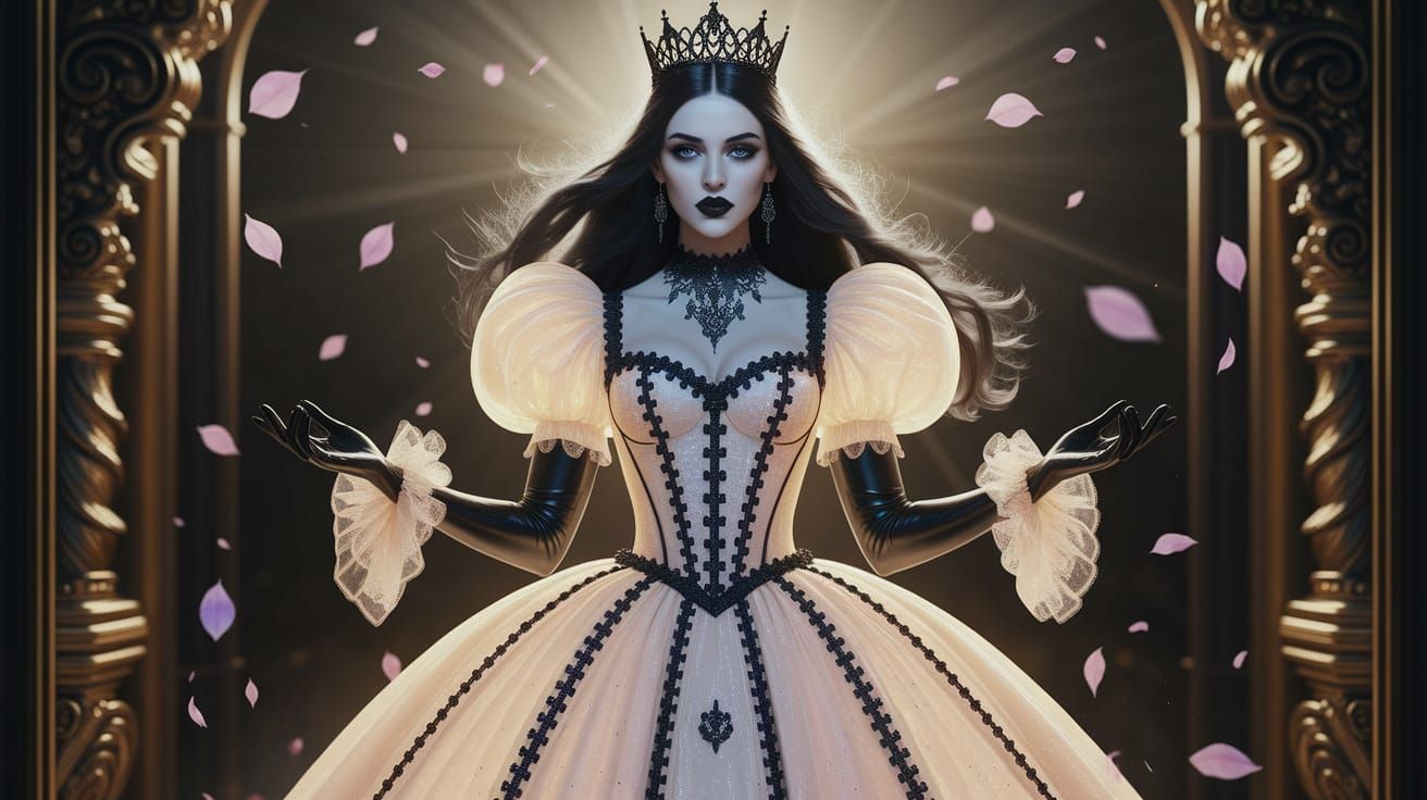 Gothic Princess in Ethereal Dress: Photorealistic Digital Ar...