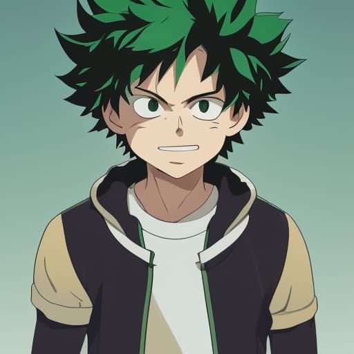 Izuku Midoriya Anime Portrait in Studio Ghibli Style