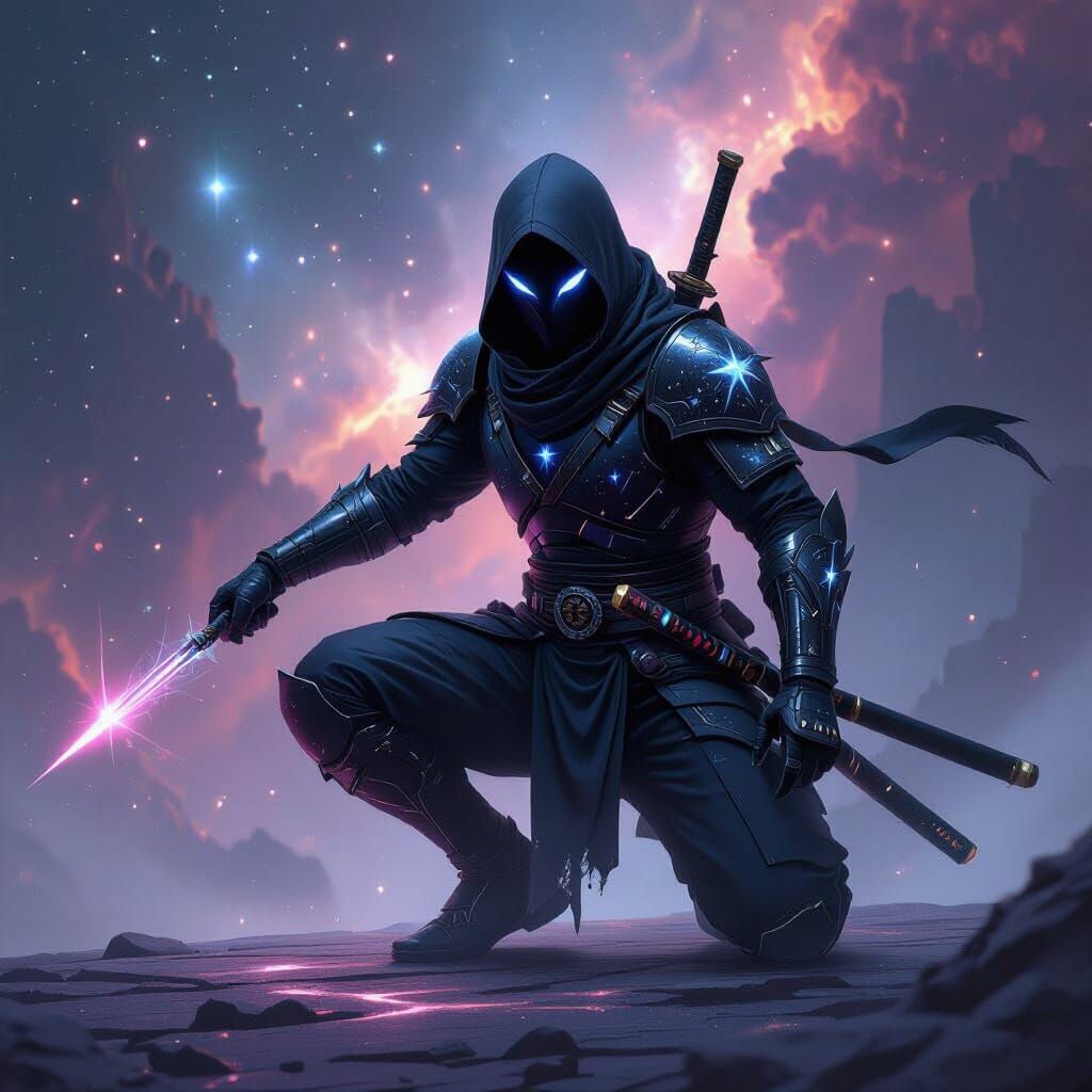 Galaxy Ninja with Poison Dart in Cosmic Style