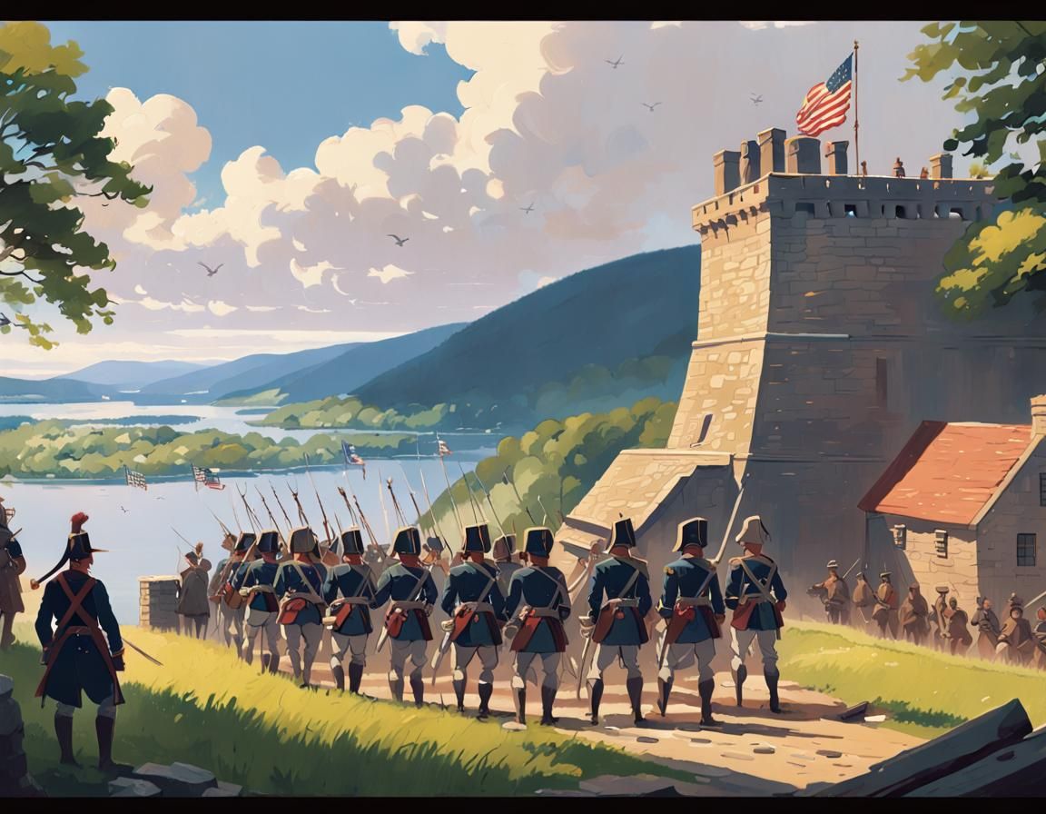 Siege of Fort Ticonderoga: Revolutionary War Acrylic Paintin...