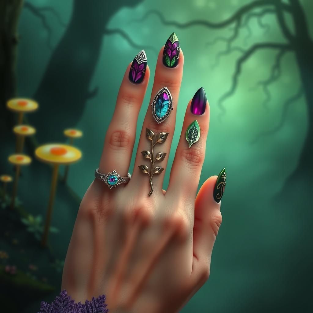 Tolkien-Inspired Nail Art with Elvish Patterns