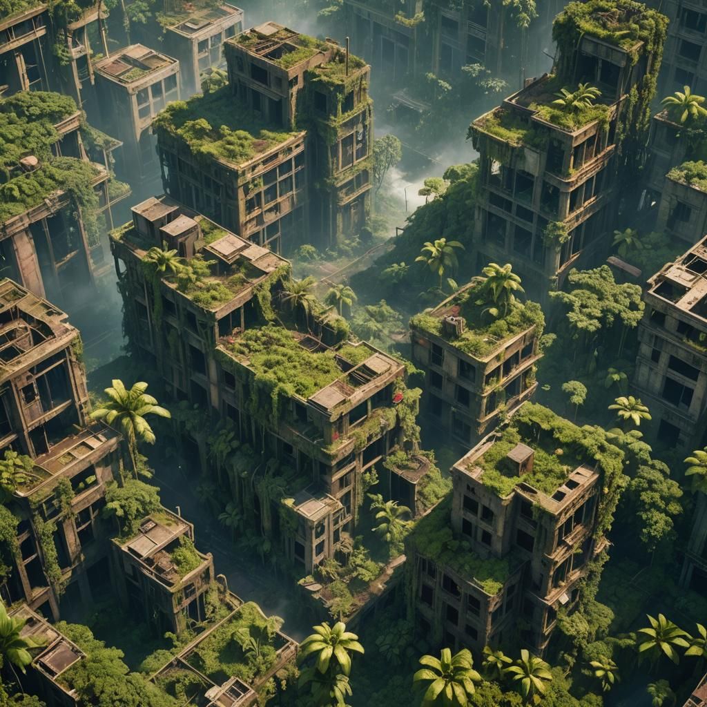 Post-Apocalyptic Tropical Jungle Cityscape