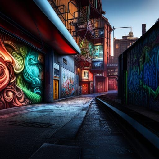 Detailed Graffiti Street Art Matte Painting