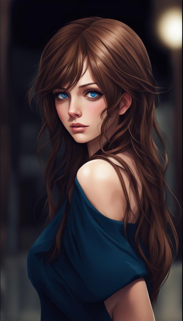 AI Interpretation of Brown Hair, Blue Eyes
