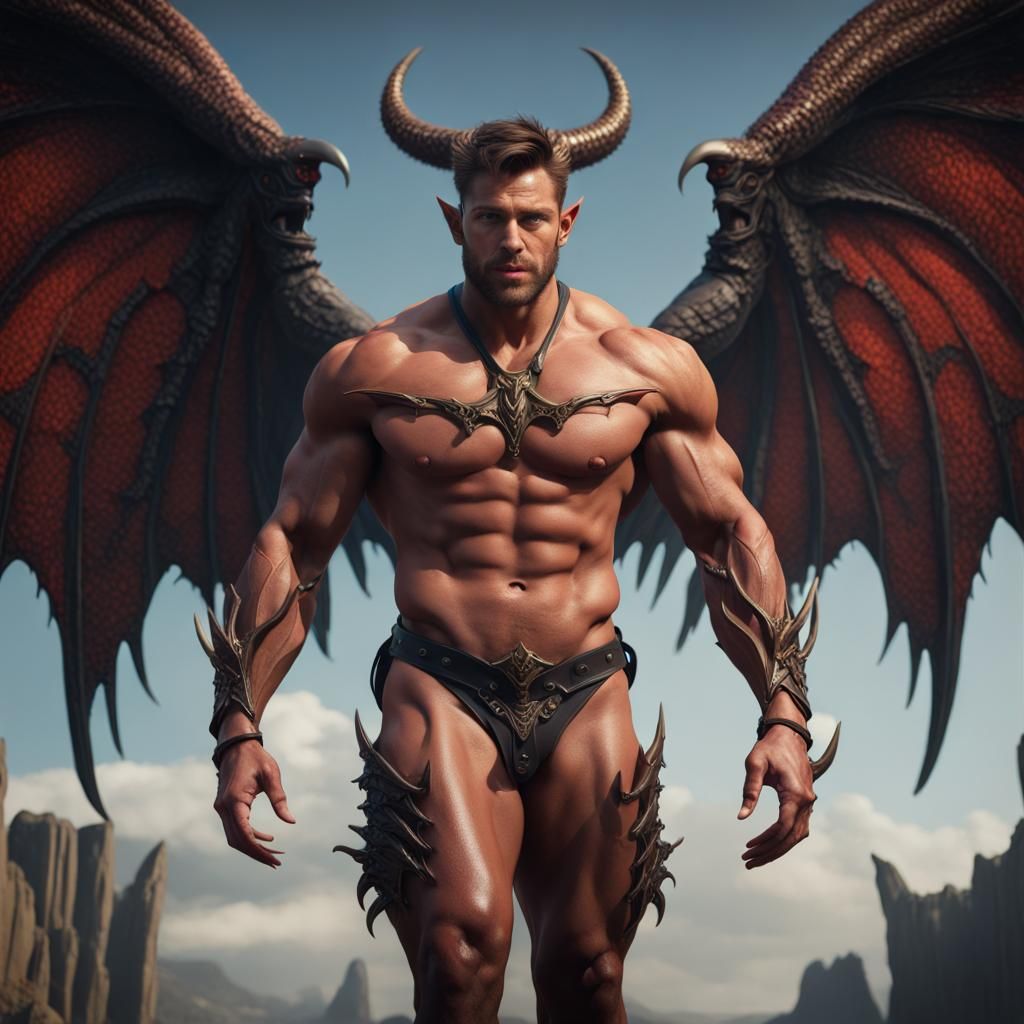 Man Turns Into Winged Demon: Fantasy Concept Art