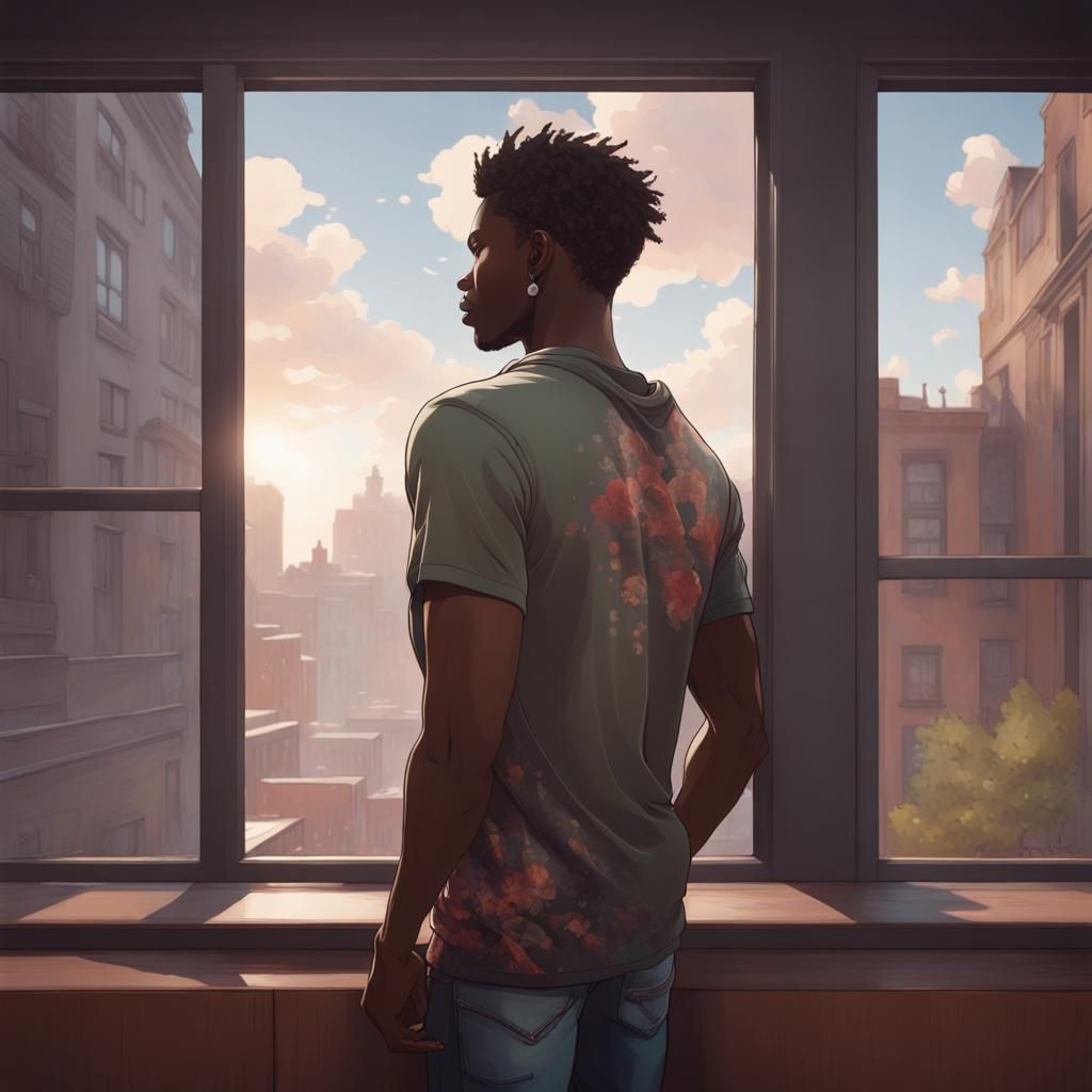 Young Man Portrait with Dynamic Lighting, 8k Render