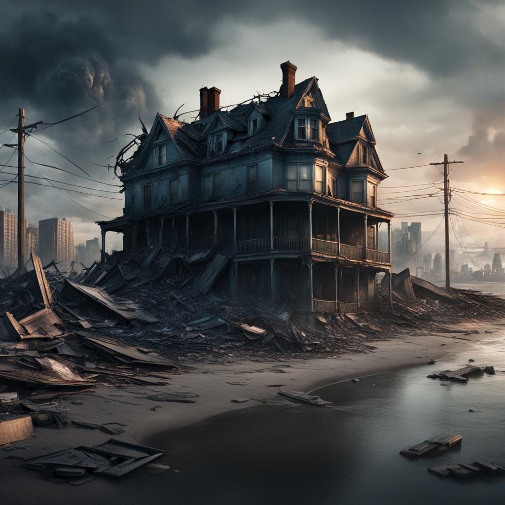 Futuristic Ruin: A Detailed Matte Painting