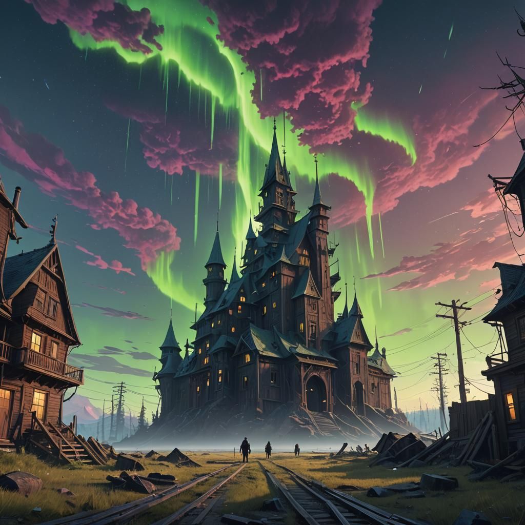 Mystical Fantasy World with Abandoned Architecture