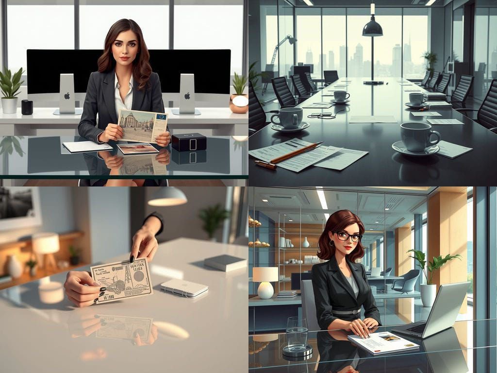 Postcard Mockup on Modern Office Table