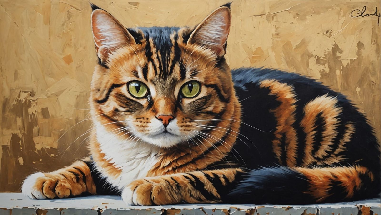 Impressionist Cat Painting in Monet Style