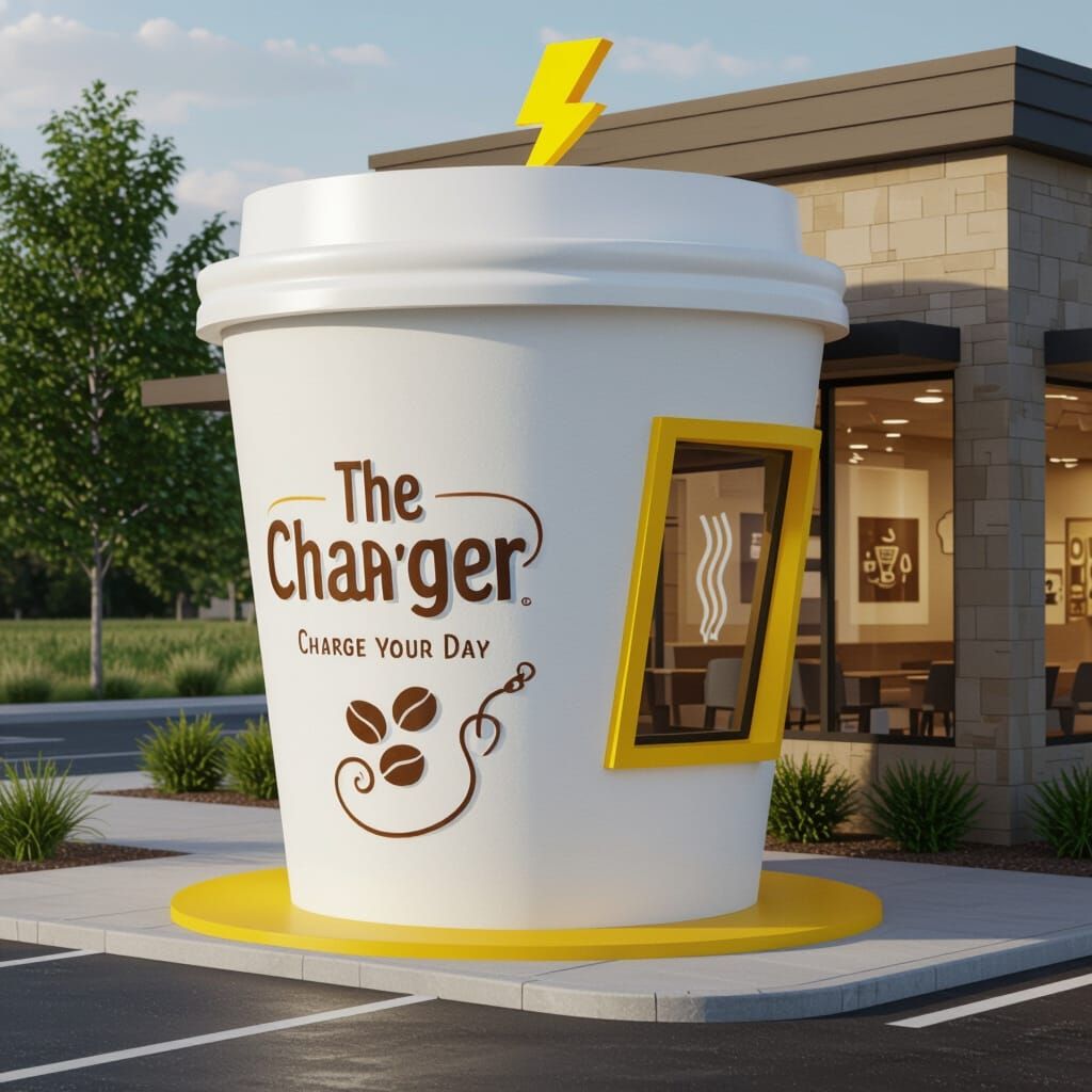 Drive-Through Coffee Shop Shaped Like a Giant Cup