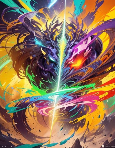 Vibrant Abstract Composition of Colors and Shapes