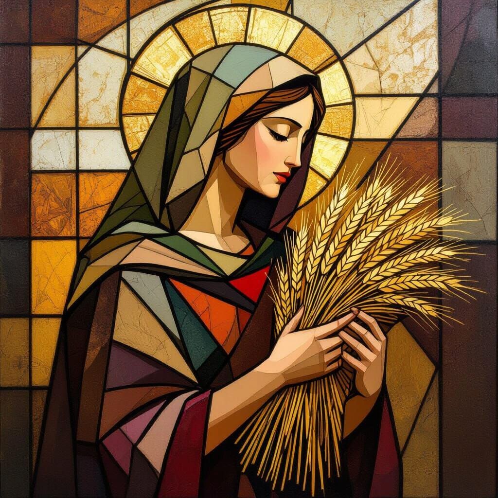 Cubist Ruth: Biblical Portrait in Geometric Style