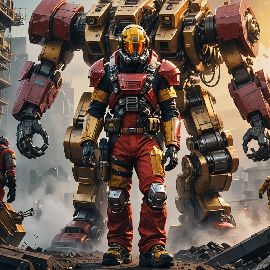 Sci-Fi Hero Sings to Mech in Comic Book Art