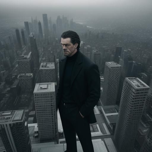 Desperate Man on Rooftop: Cinematic Urban Drama