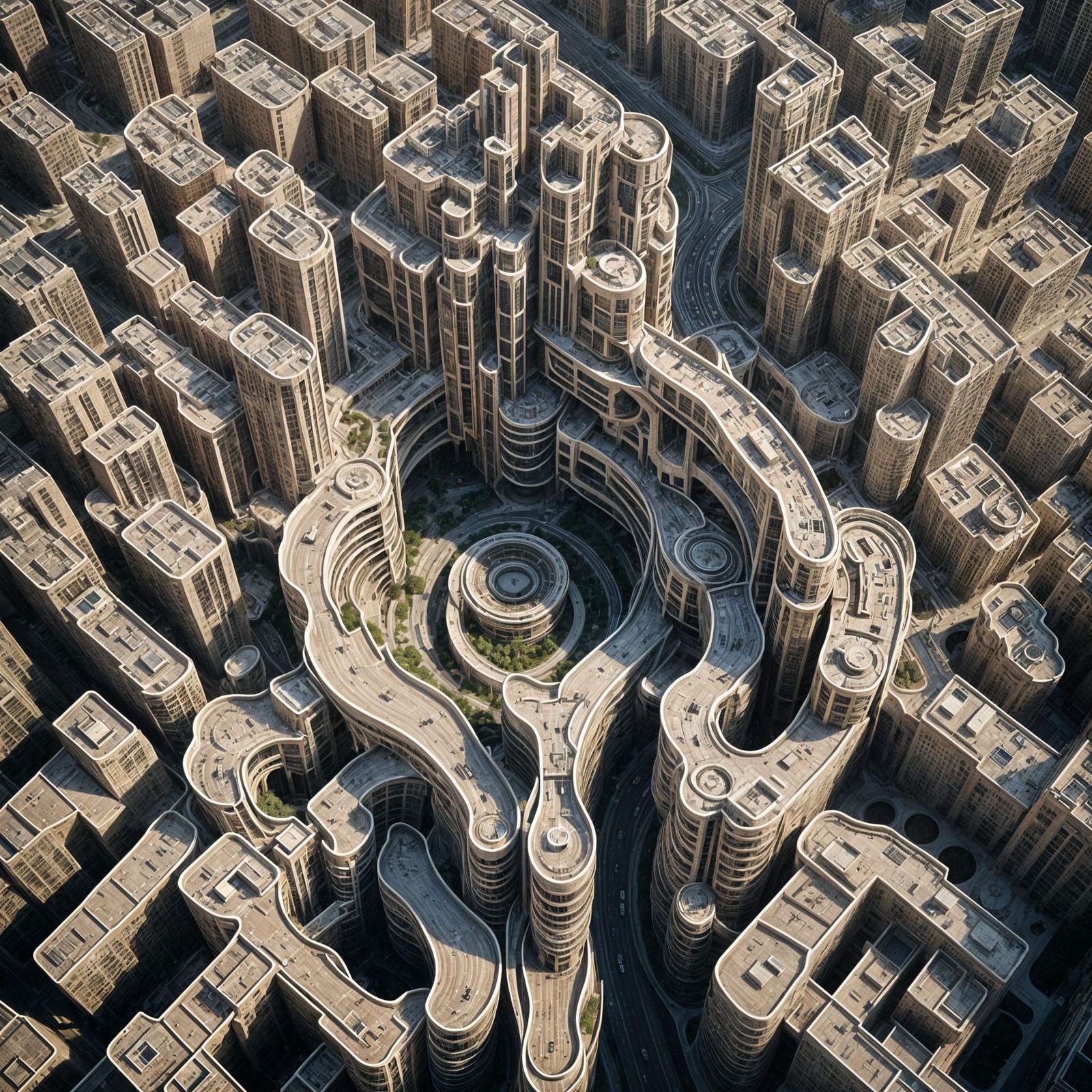 Photorealistic Desert City Designed with Intricate Curves