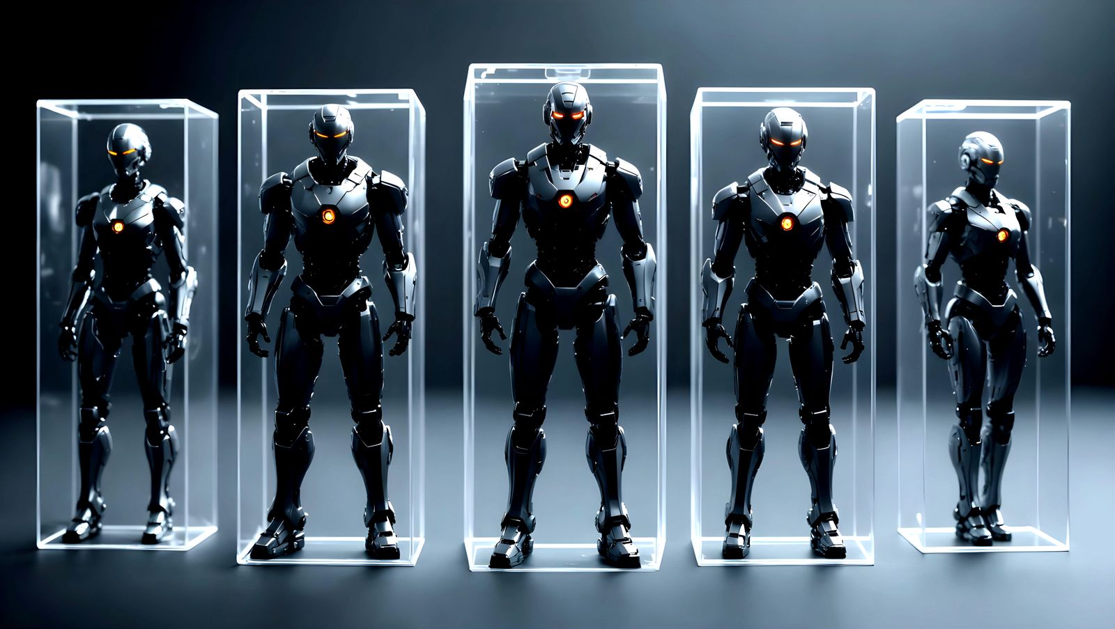 Robotic Warriors in Polished Metal Armor