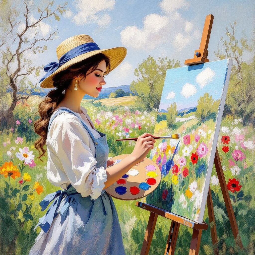 Artist Captures Spring Landscape in Impressionist Style