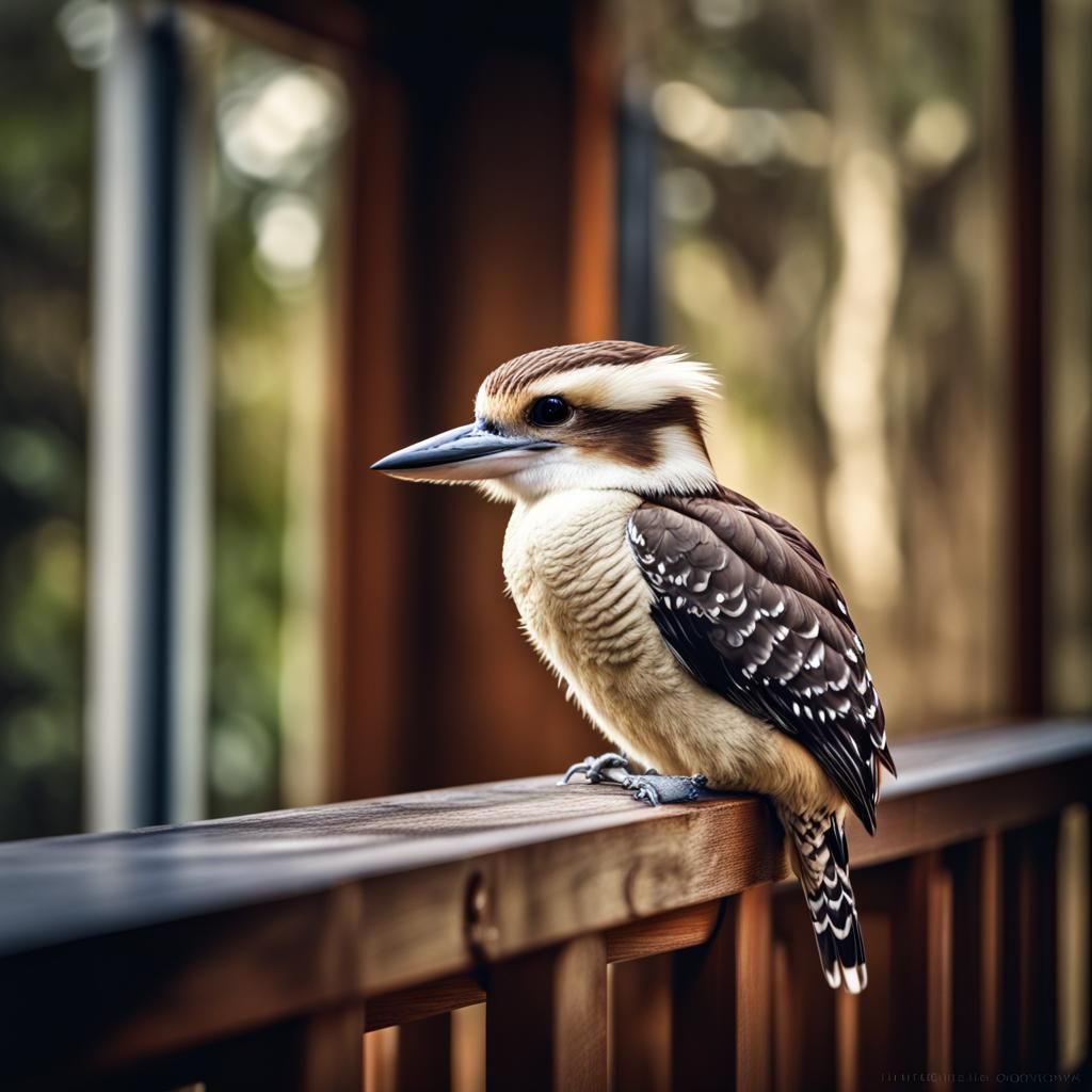 Vibrant Kookaburra Portrait in Hyperrealistic Style