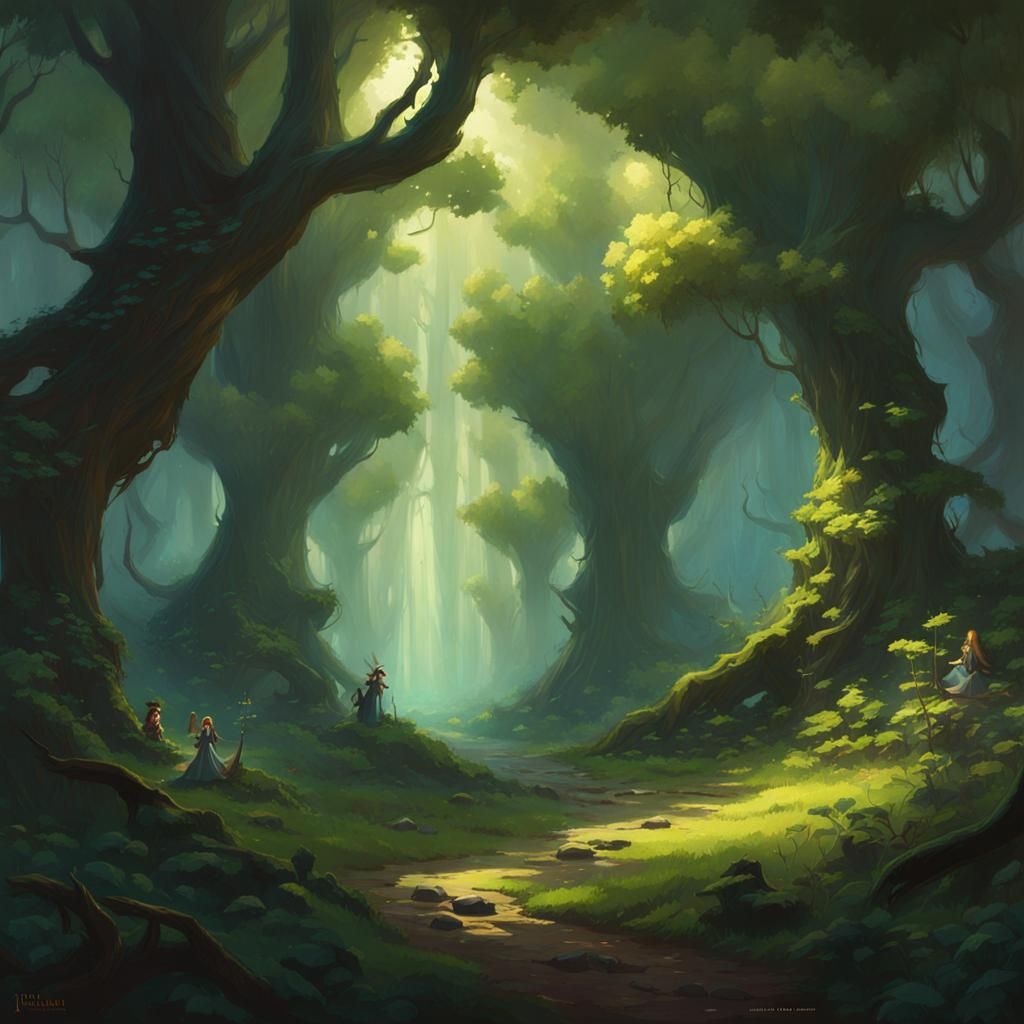 Fairies in Eldritch Forest Concept Art