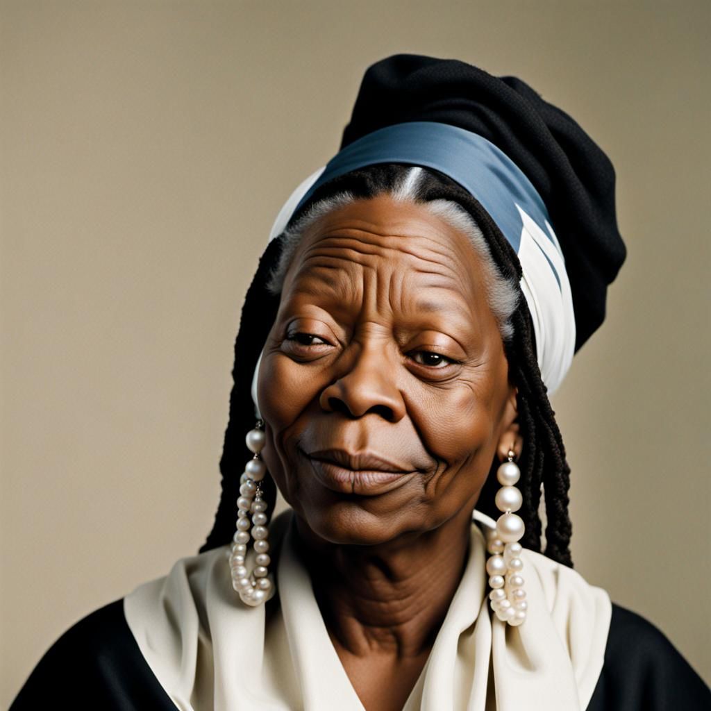 Whoopi Goldberg Portrait with Pearl Earring