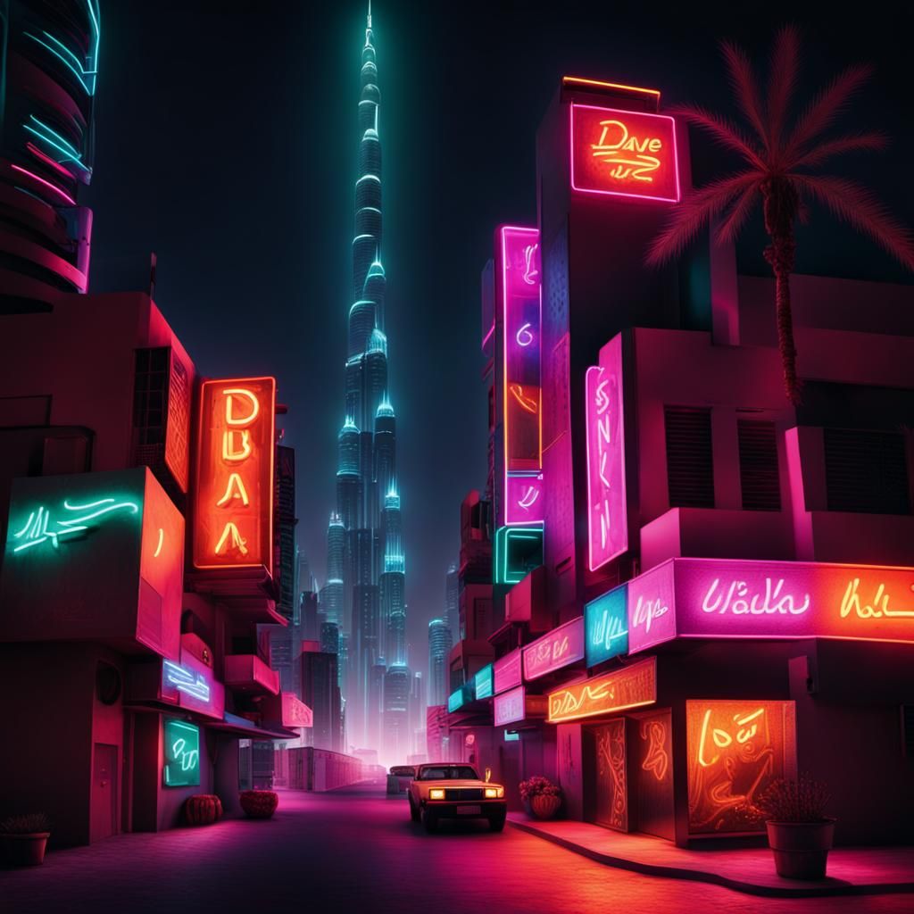 Neon lights in Dubai